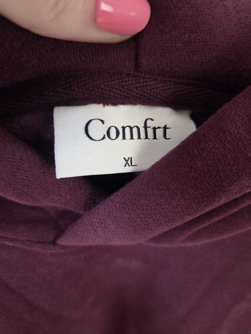Comfrt Minimalist Hoodie - Maroon - Picture 4 of 7
